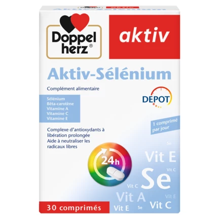 Illustration of the product packaging Doppelherz aktiv Aktiv-Sélénium front view